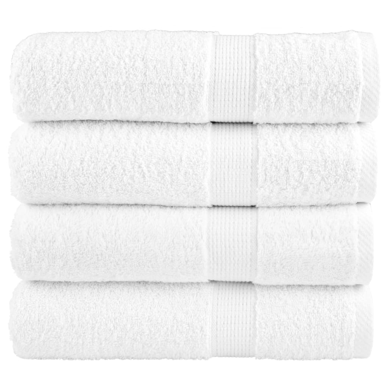Premium-Duschtücher SOLUND 4 Stk. Weiß 70x140 cm 600 g/m²