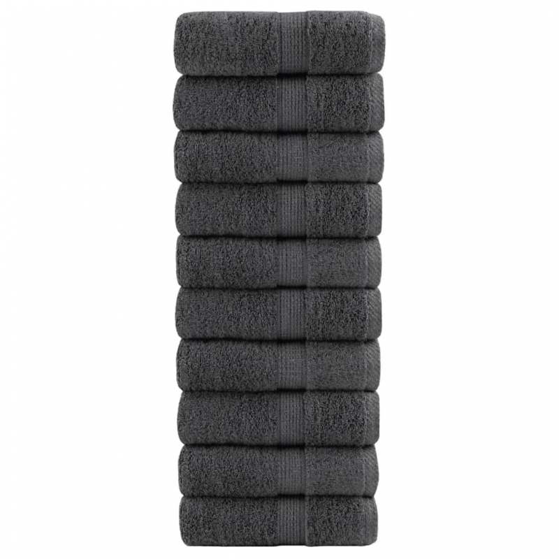 Premium-Gästetücher SOLUND 10 Stk. Anthrazit 30x50 cm 600 g/m²