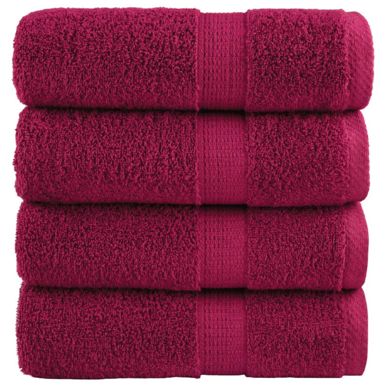Premium-Gästetücher SOLUND 4 Stk. Bordeaux 30x50 cm 600 g/m²