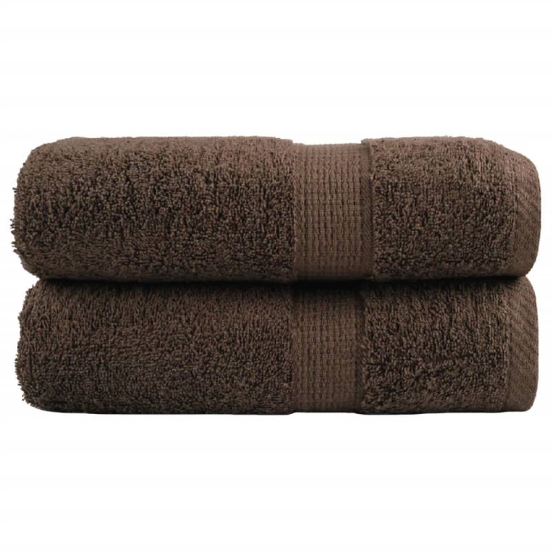 Premium-Gästetücher SOLUND 2 Stk. Braun 30x50 cm 600 g/m²