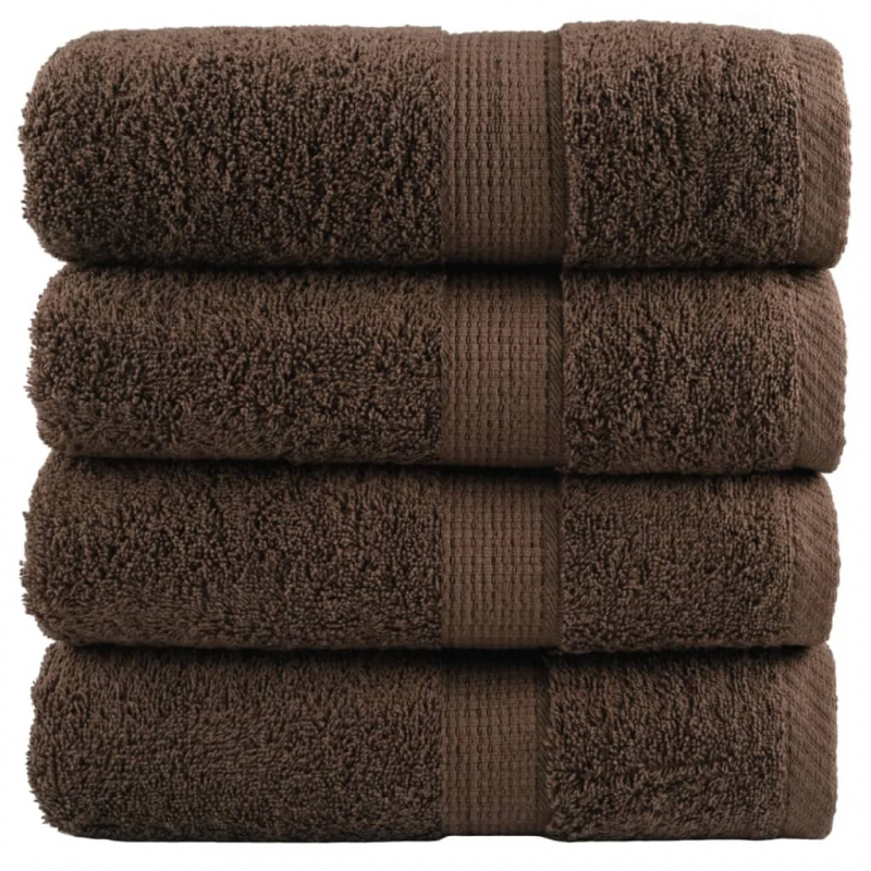 Premium-Gästetücher SOLUND 4 Stk. Braun 30x50 cm 600 g/m²