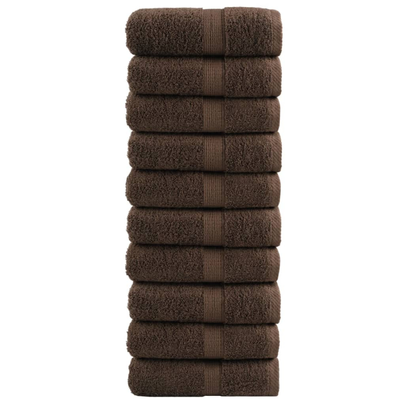 Premium-Gästetücher SOLUND 10 Stk. Braun 30x50 cm 600 g/m²