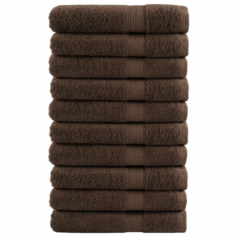 Premium-Handtücher SOLUND 10 Stk. Braun 100x200 cm 600 g/m²