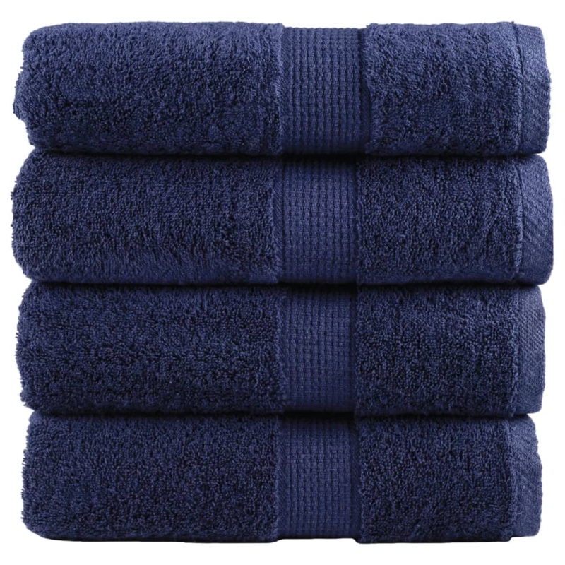 Premium-Gästetücher SOLUND 4 Stk. Marineblau 30x50 cm 600 g/m²