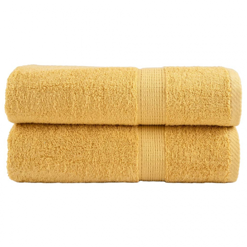Premium-Duschtücher SOLUND 2 Stk. Gold 70x140 cm 600 g/m²