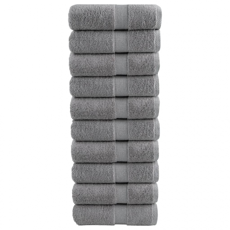 Premium-Seiftücher SOLUND 10 Stk. Grau 30x30 cm 600 g/m²