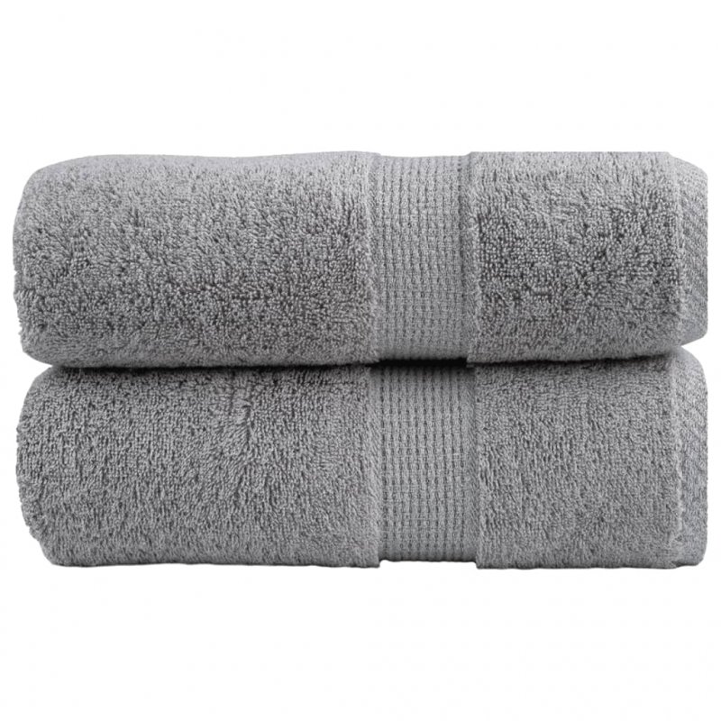 Premium-Gästetücher SOLUND 2 Stk. Grau 30x50 cm 600 g/m²