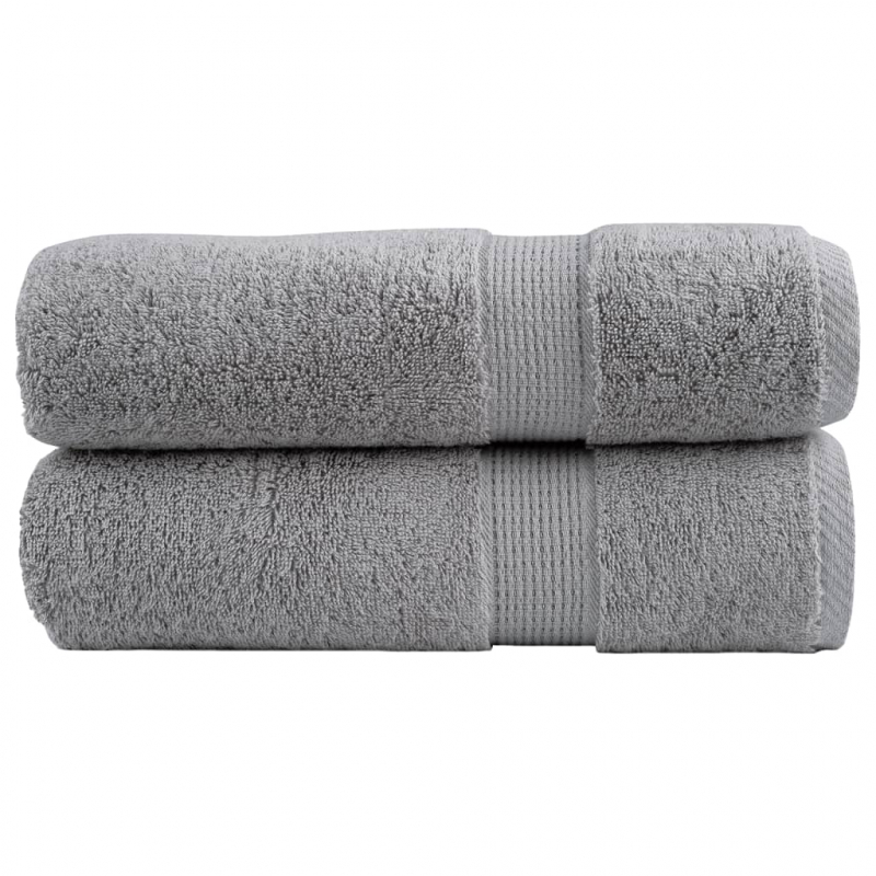 Premium-Handtücher SOLUND 2 Stk. Grau 50x100 cm 600 g/m²