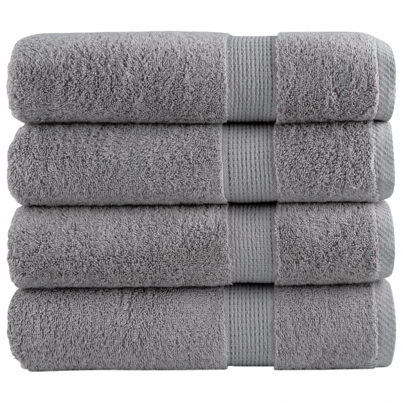 Premium-Handtücher SOLUND 4 Stk. Grau 50x100 cm 600 g/m²