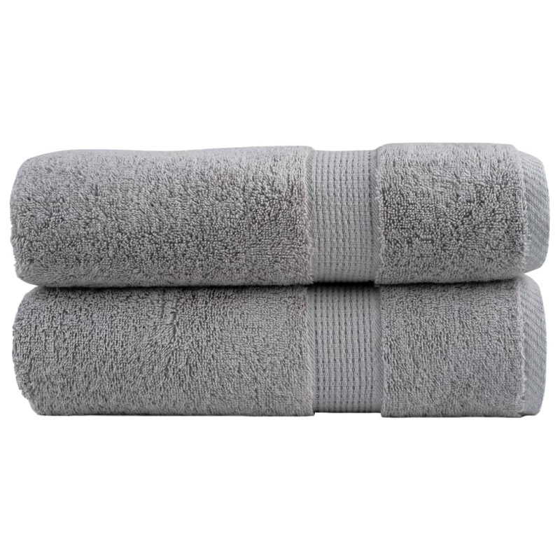 Premium-Duschtücher SOLUND 2 Stk. Grau 70x140 cm 600 g/m²