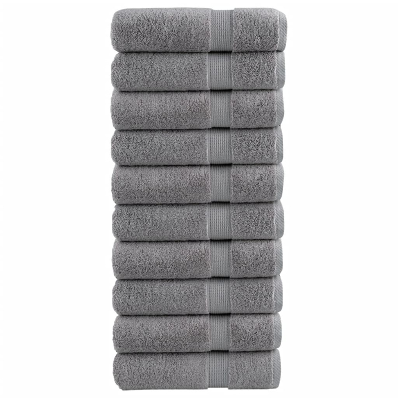 Premium-Duschtücher SOLUND 10 Stk. Grau 70x140 cm 600 g/m²