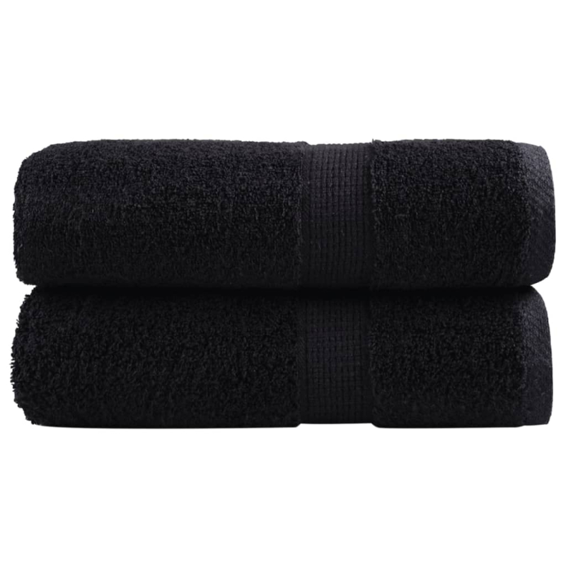 Premium-Seiftücher SOLUND 2 Stk. Schwarz 30x30 cm 600 g/m²
