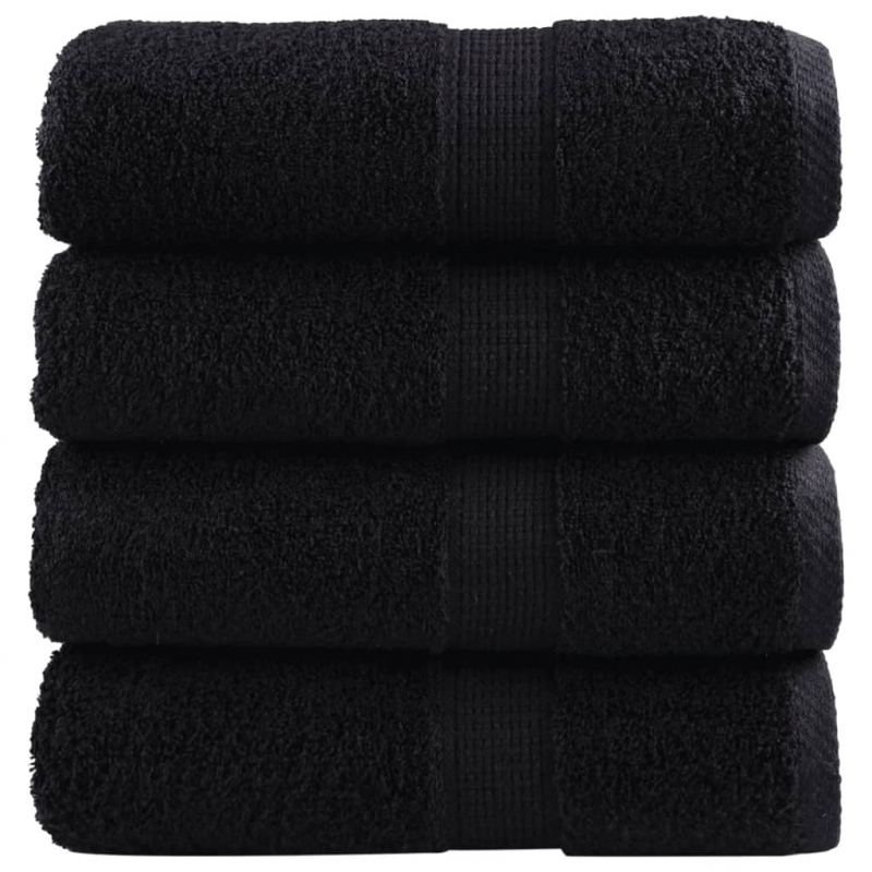 Premium-Seiftücher SOLUND 4 Stk. Schwarz 30x30 cm 600 g/m²
