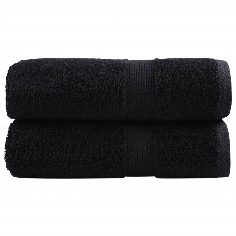 Premium-Gästetücher SOLUND 2 Stk. Schwarz 30x50 cm 600 g/m²