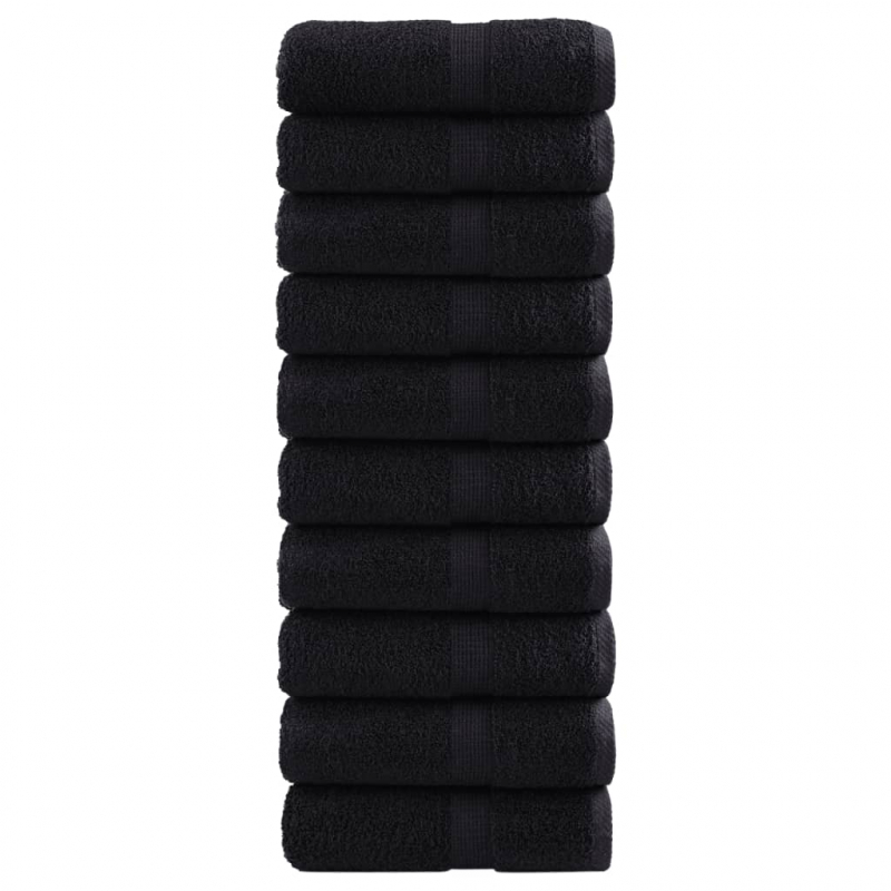 Premium-Gästetücher SOLUND 10 Stk. Schwarz 30x50 cm 600 g/m²