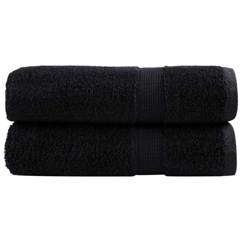 Premium-Duschtücher SOLUND 2 Stk. Schwarz 70x140 cm 600 g/m²