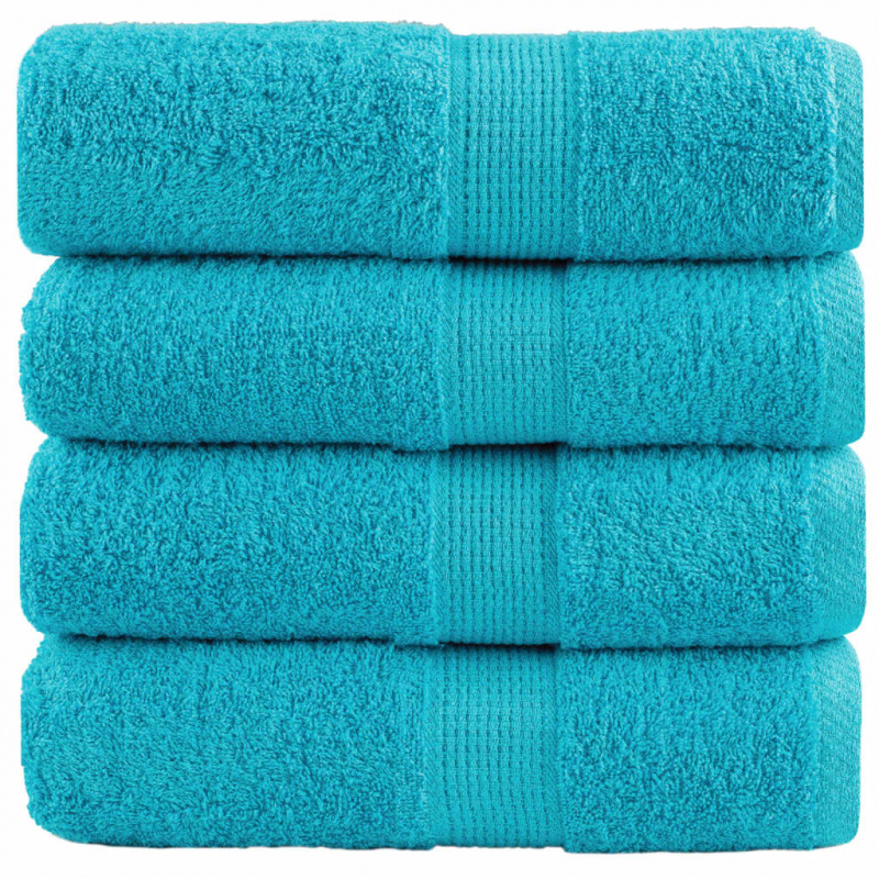 Premium-Gästetücher SOLUND 4 Stk. Türkis 30x50 cm 600 g/m²