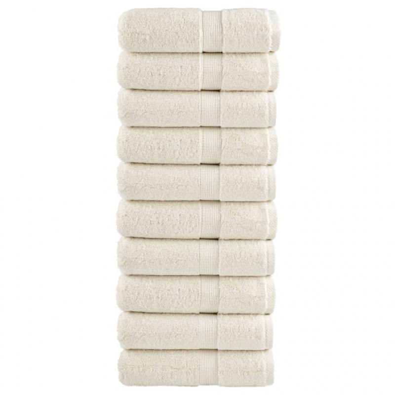 Premium-Gästetücher SOLUND 10 Stk. Cremeweiß 30x50 cm 600 g/m²
