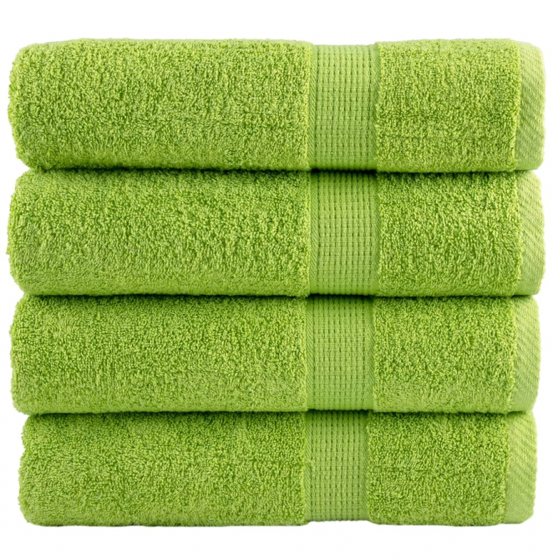 Premium-Handtücher SOLUND 4 Stk. Apfelgrün 50x100 cm 600 g/m²