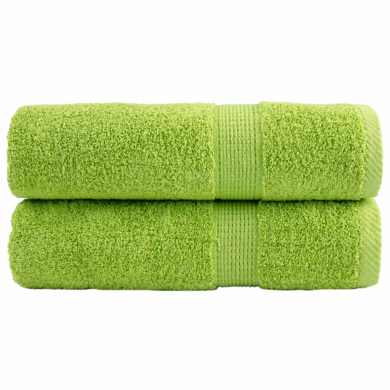 Premium-Duschtücher SOLUND 2 Stk. Apfelgrün 70x140 cm 600 g/m²
