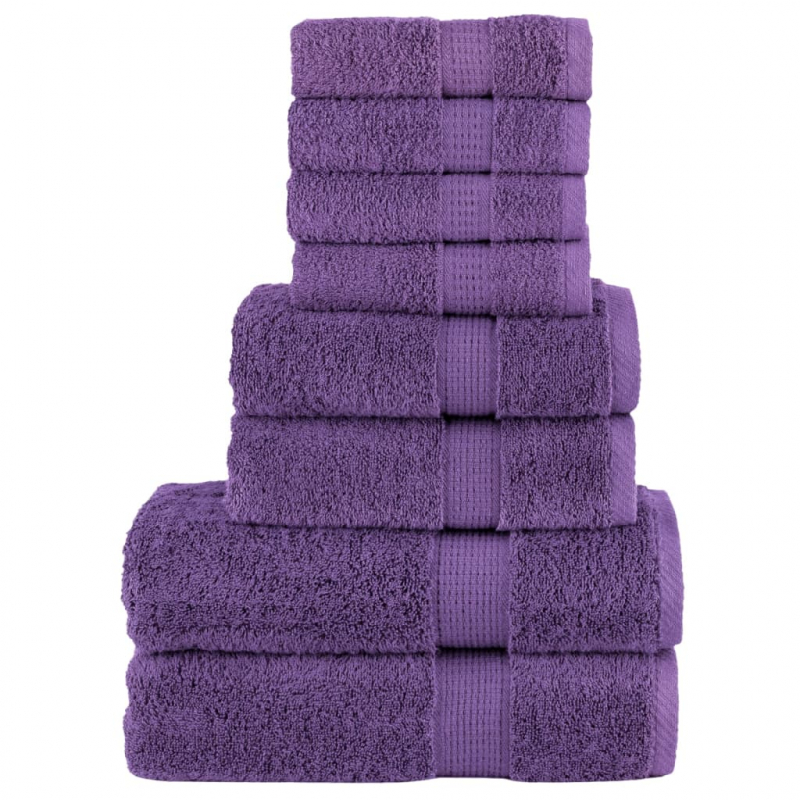8 tlg. Premium-Handtuch-Set SOLUND Lila 600 g/m²