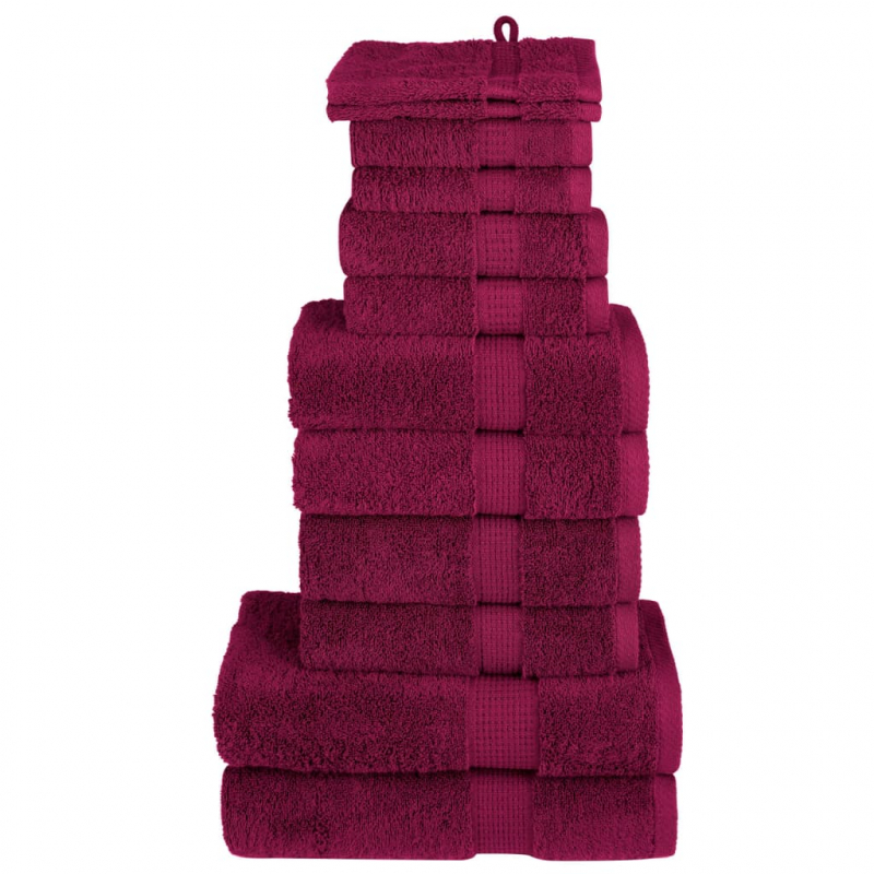 12 tlg. Premium-Handtuch-Set SOLUND Bordeaux 600 g/m²