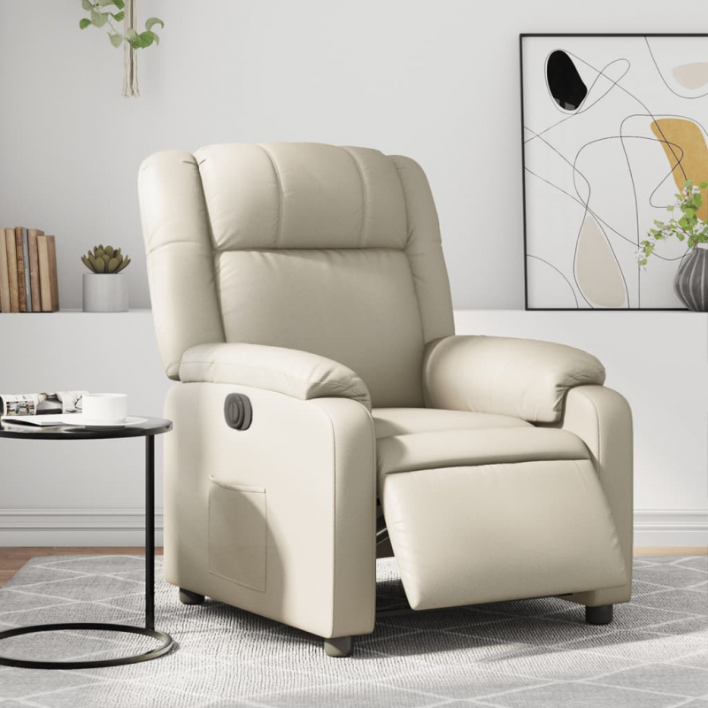 Relaxsessel Elektrisch Creme Kunstleder