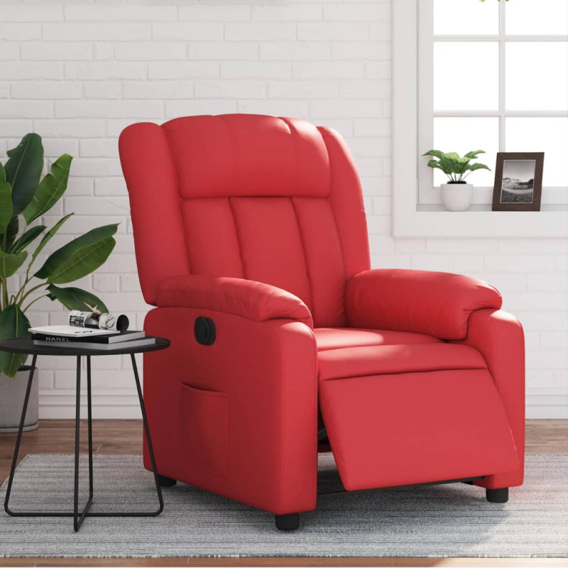 Relaxsessel Elektrisch Rot Kunstleder
