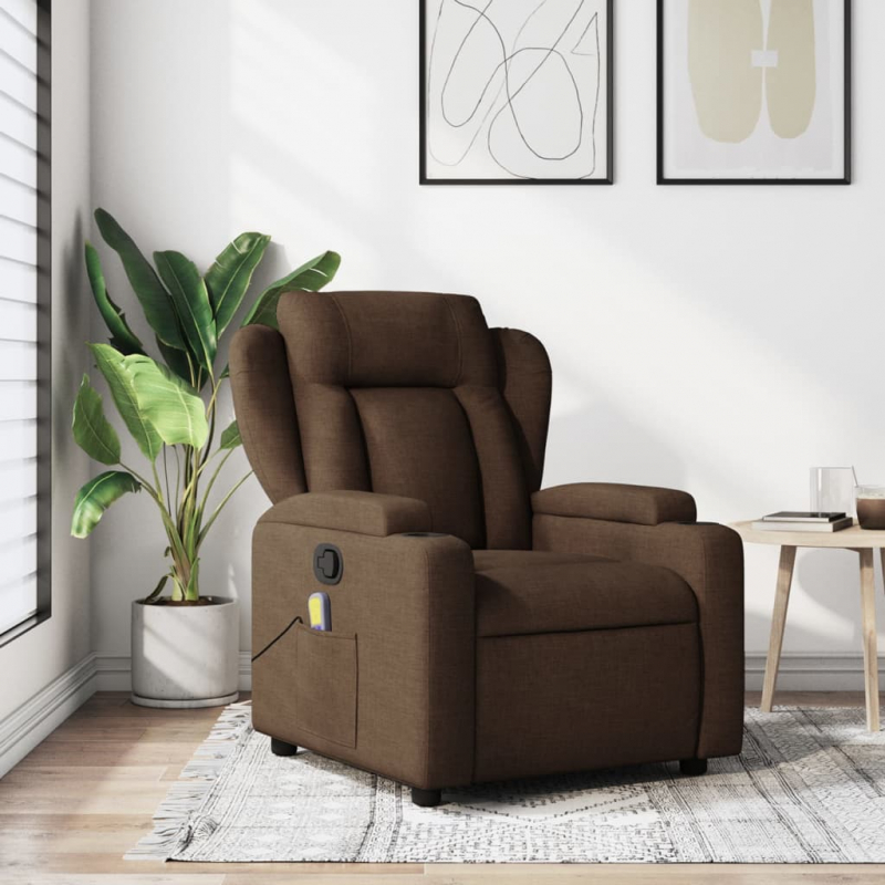 Massagesessel Braun Stoff