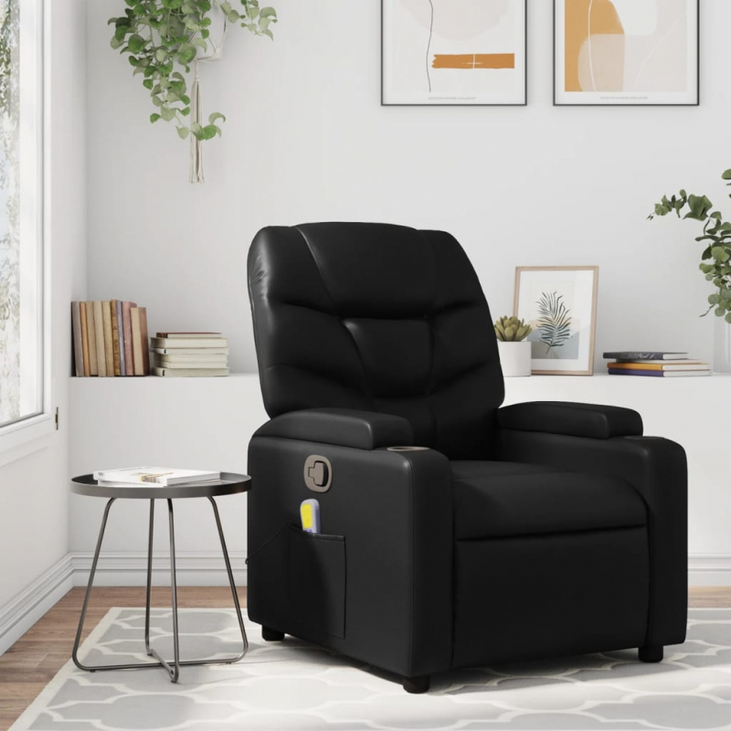 Massagesessel Schwarz Kunstleder