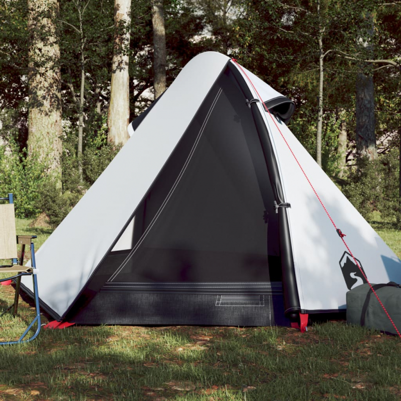 Campingzelt 2 Personen Weiß 267x154x117 cm 185T Taft