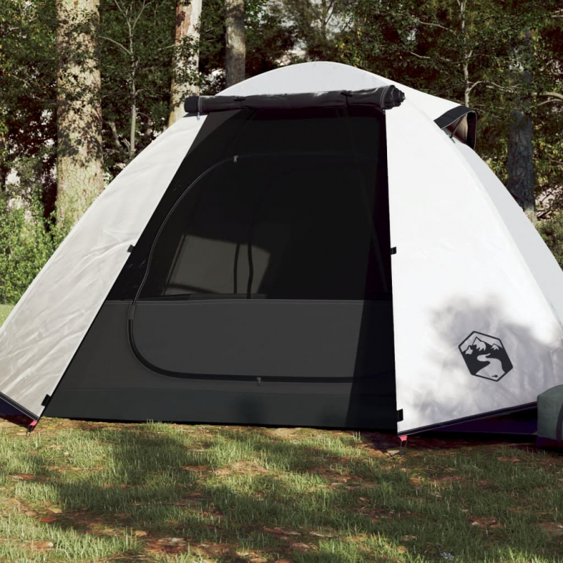 Campingzelt 2 Personen Weiß 224x248x118 cm 185T Taft