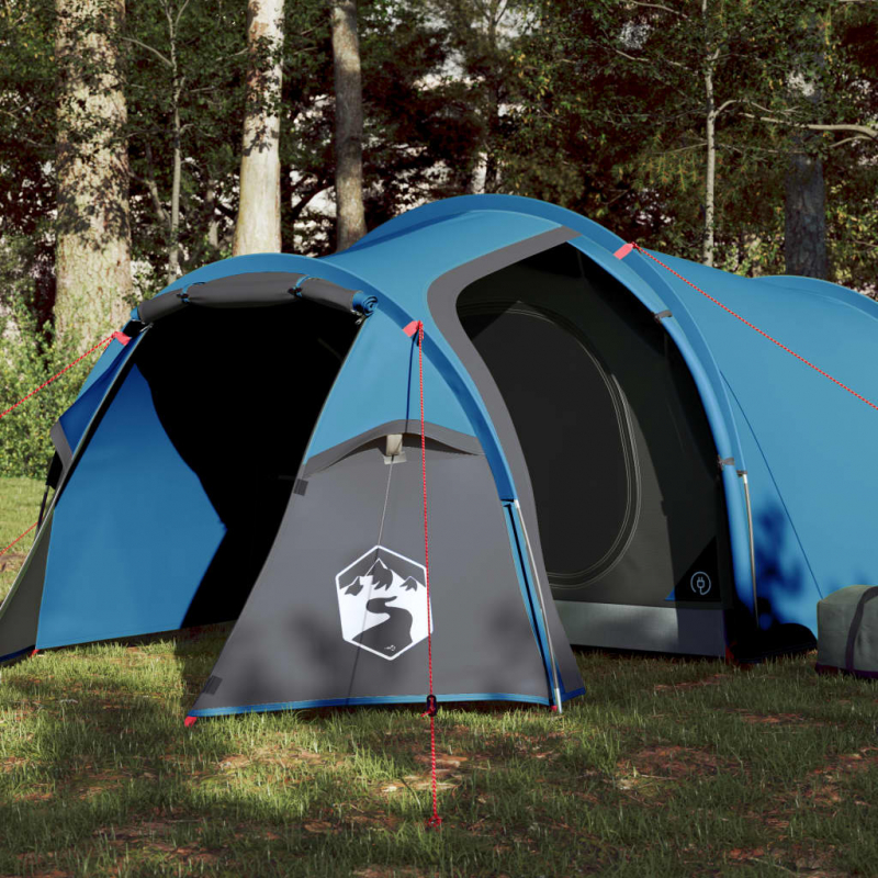 Campingzelt 3 Personen Blau 370x185x116 cm 185T Taft