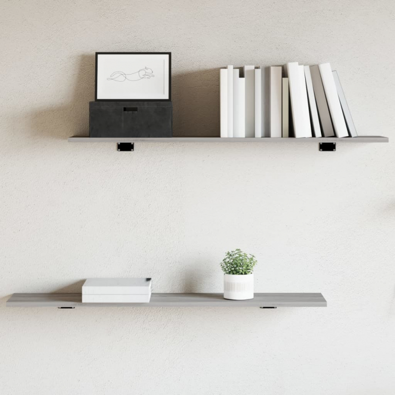 Wandregale 4 Stk. Grau Sonoma 100x20x1,5 cm Holzwerkstoff