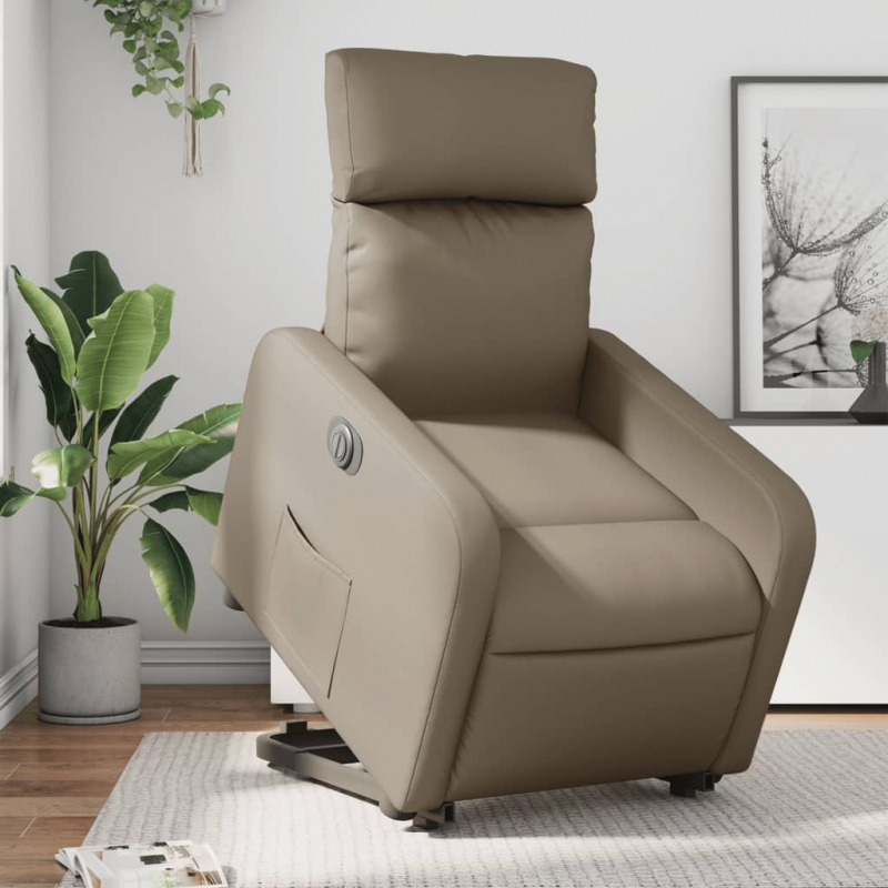 Relaxsessel mit Aufstehhilfe Elektrisch Cappuccino Kunstleder