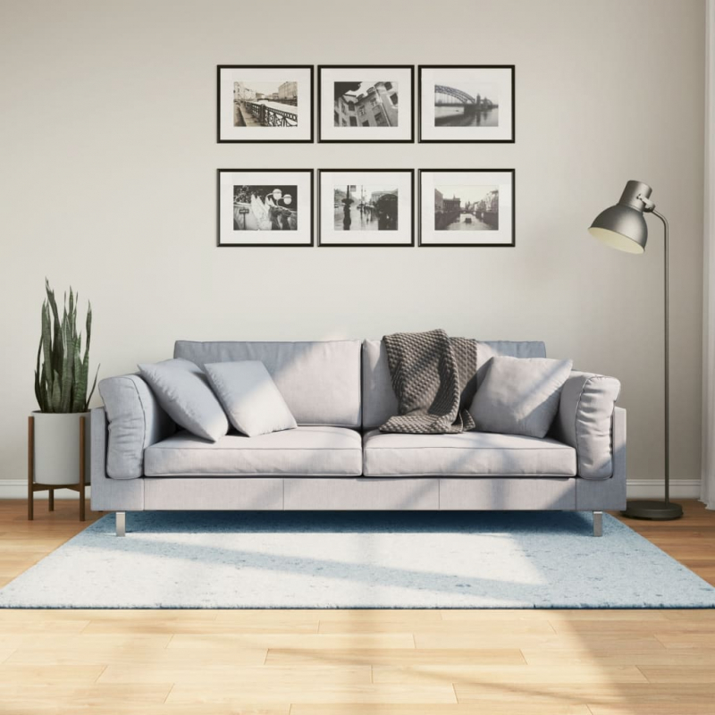 Teppich HUARTE Kurzflor Weich und Waschbar Blau 120x170 cm