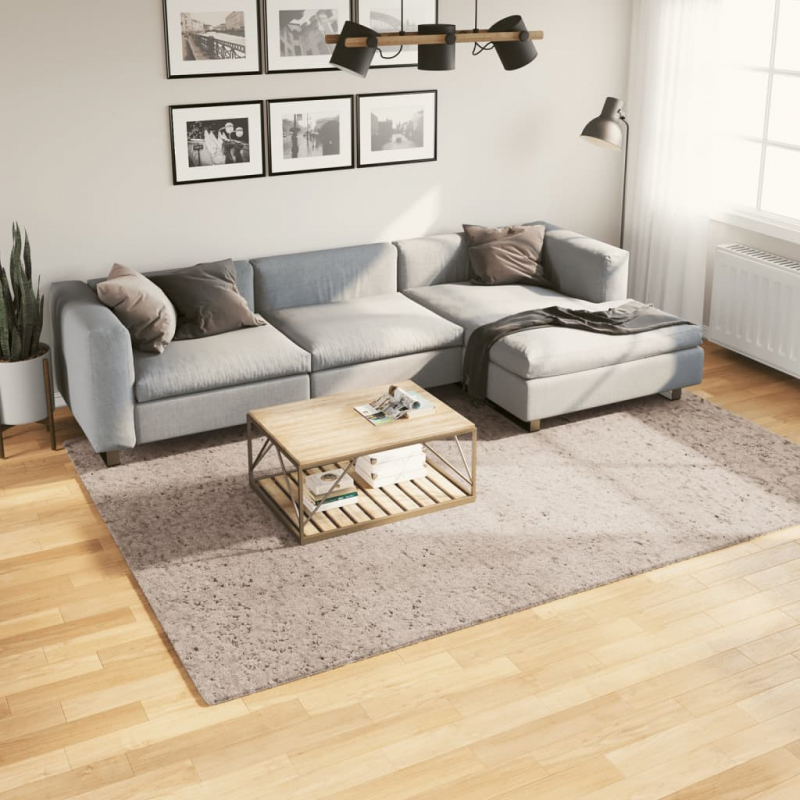 Shaggy-Teppich PAMPLONA Hochflor Modern Beige 200x280 cm