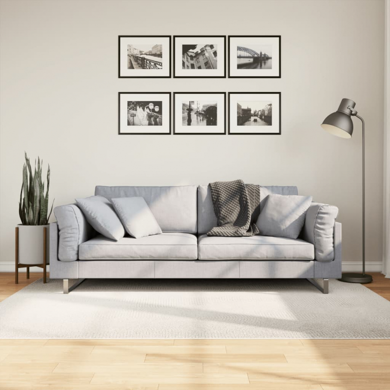 Teppich IZA Kurzflor Skandinavischer Look Creme 140x200 cm