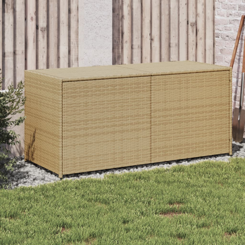 Gartentruhe Beige 283L Poly Rattan