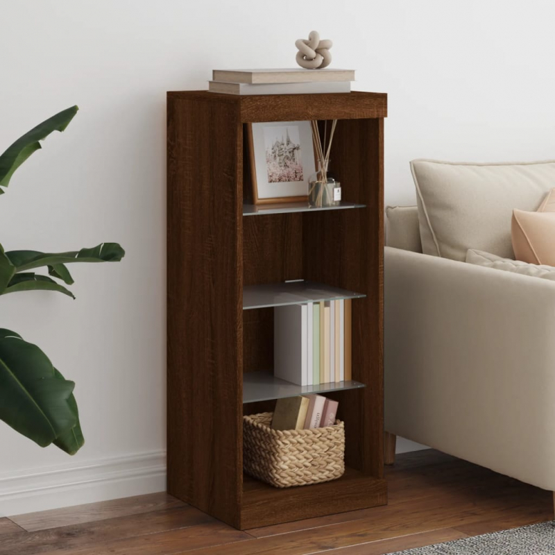 Sideboard mit LED-Leuchten Braun Eichen-Optik 41x37x100 cm