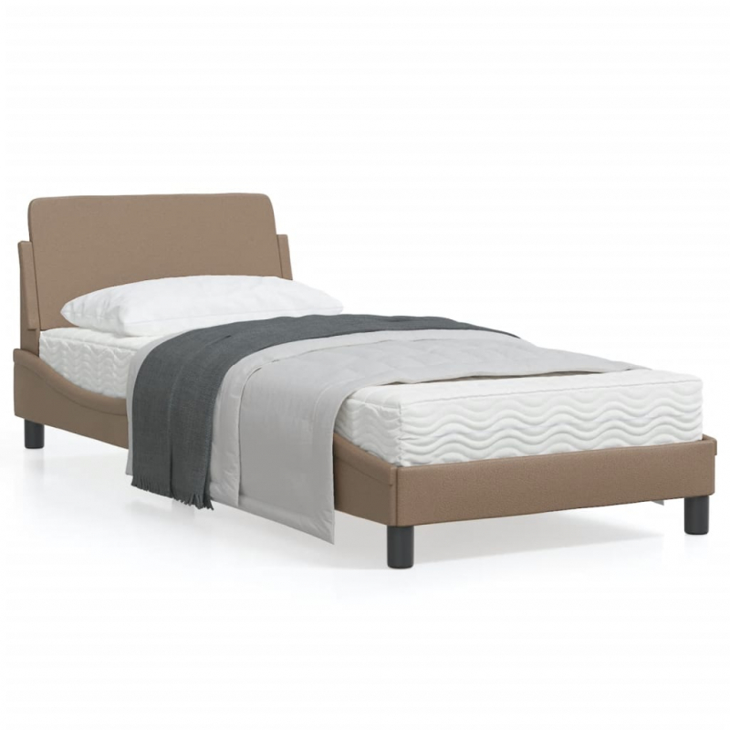 Bettgestell mit Kopfteil Cappuccino-Braun 80x200 cm Kunstleder