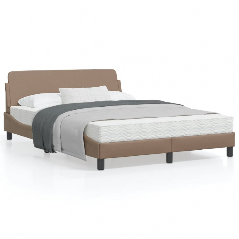 Bettgestell mit Kopfteil Cappuccino-Braun 120x200 cm Kunstleder