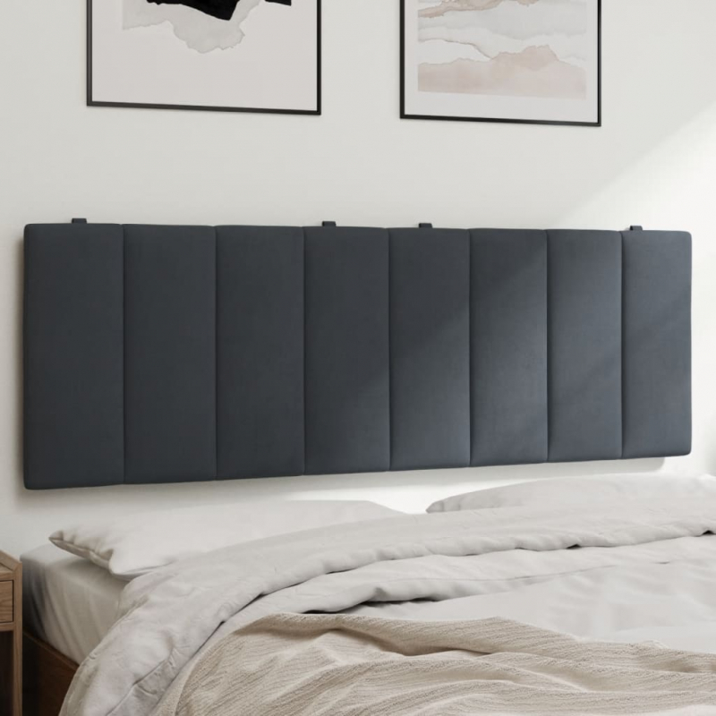 Kopfteil-Kissen Dunkelgrau 140 cm Samt