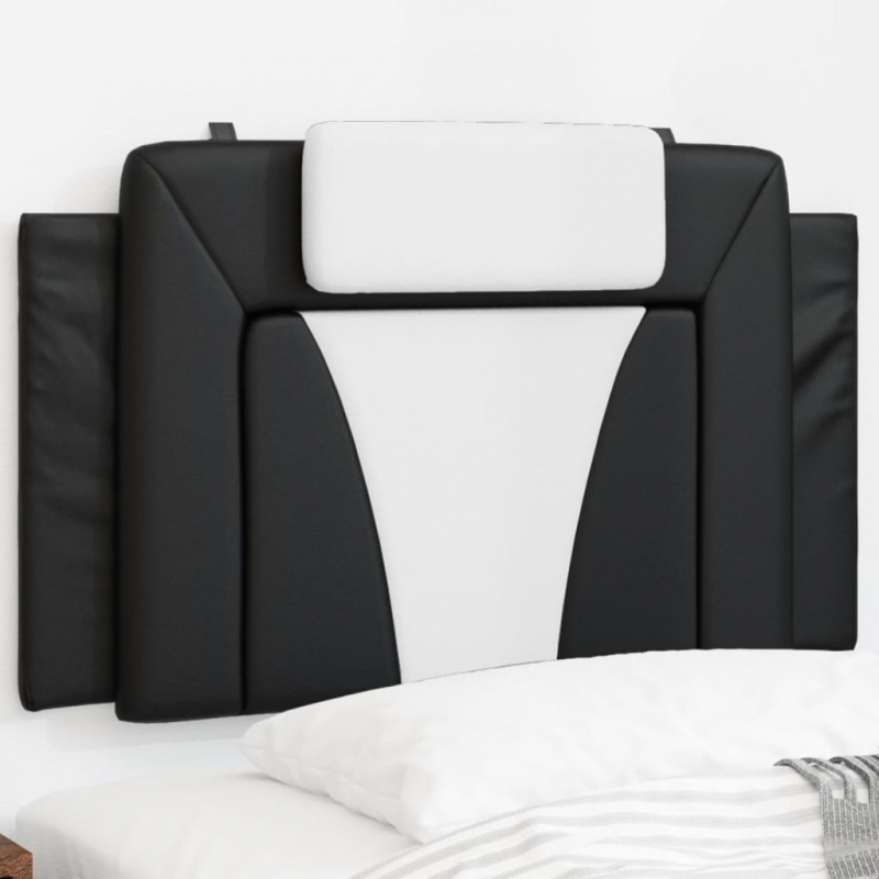 Kopfteil-Kissen Schwarz und Weiß 90 cm Kunstleder