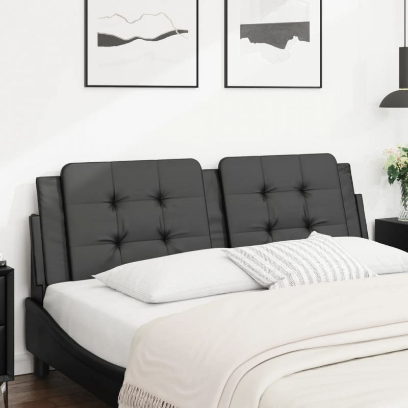 Kopfteil-Kissen Schwarz 160 cm Kunstleder