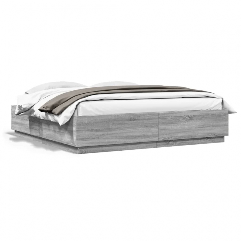 Bettgestell Grau Sonoma 180x200 cm Holzwerkstoff
