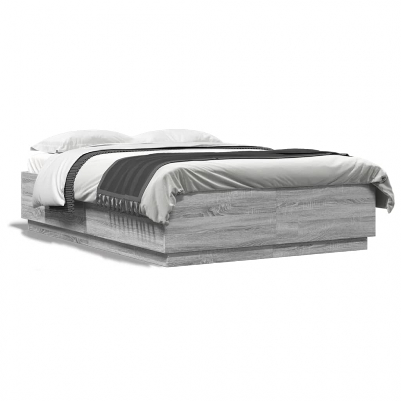 Bettgestell Grau Sonoma 150x200 cm Holzwerkstoff