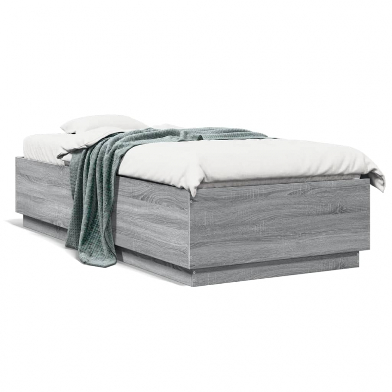 Bettgestell Grau Sonoma 100x200 cm Holzwerkstoff