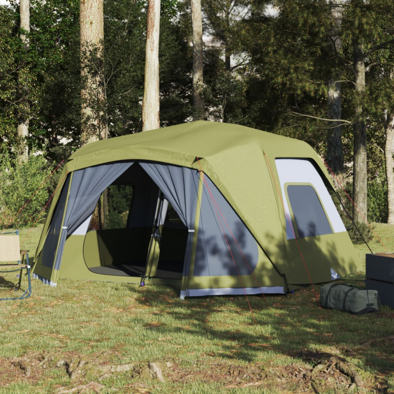 Campingzelt 10 Personen Grün 443x437x229 cm