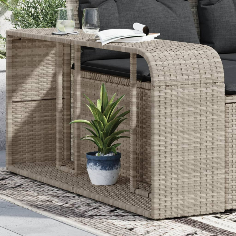 Outdoor-Rgale 2 Stk. Hellgrau Poly Rattan